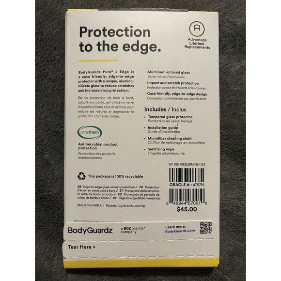 Bodyguardz Pure 2 Edge-Tempered Glass Screen Protector iPhone 12 mini - Picture 2 of 3